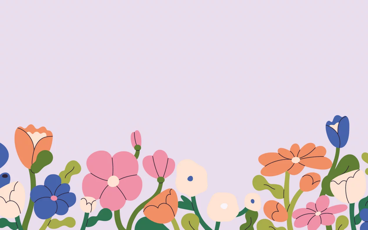 Illustration mit Blumen