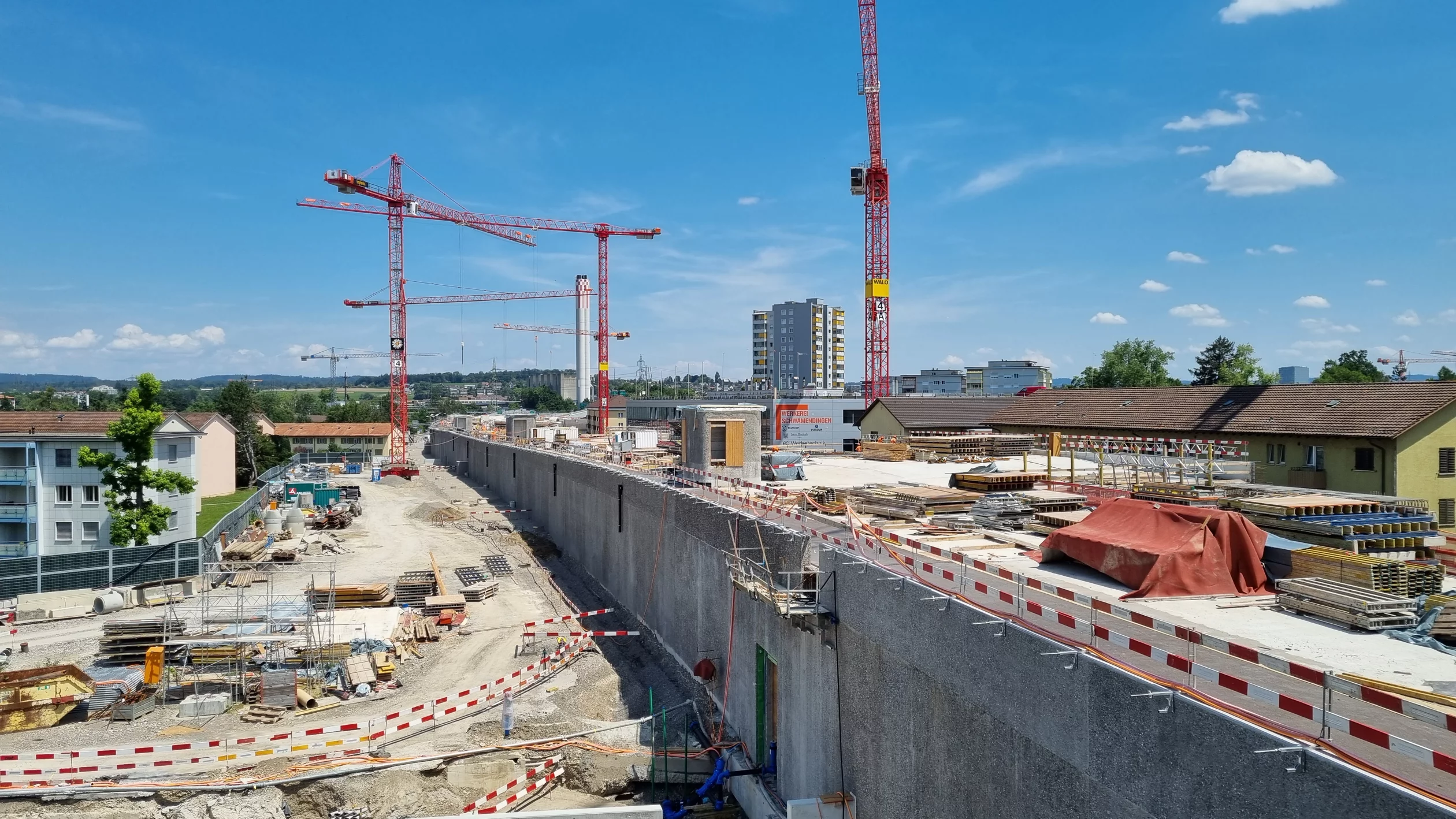 Blick auf die Baustelle am Ueberlandpark