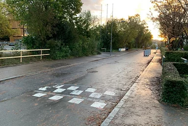Imbisbühlweg vor den Massnahmen für den Fussverkehr