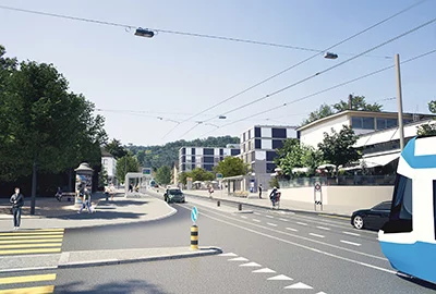 Visualisierung der zukünftigen Albisriederstrasse