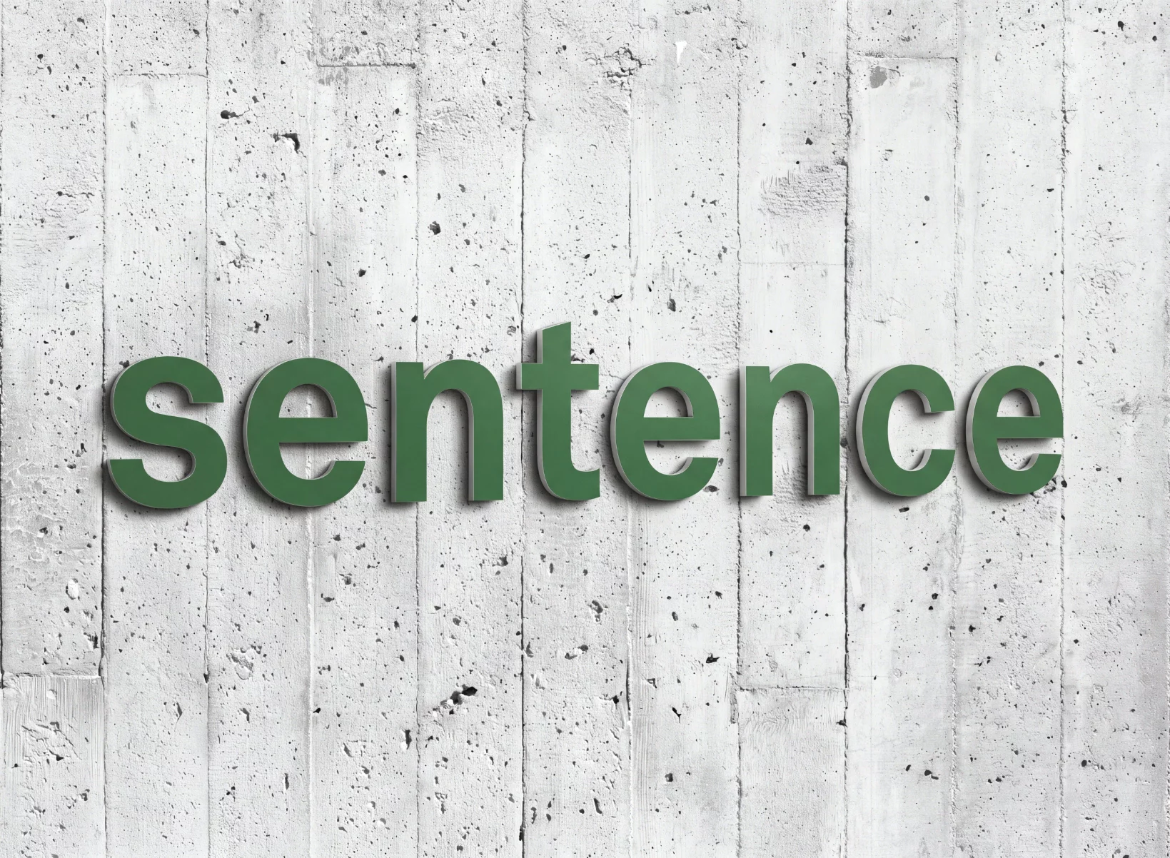 Visualisierung von grünen Buchstaben auf einer Betonwand