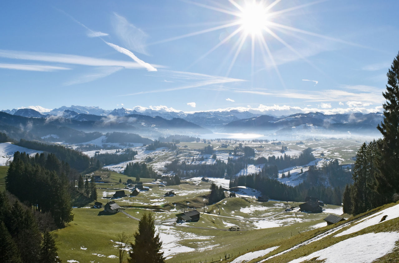 Ausblick auf den See auf der Wanderung von Schindellegi nach Pfäffikon SZ