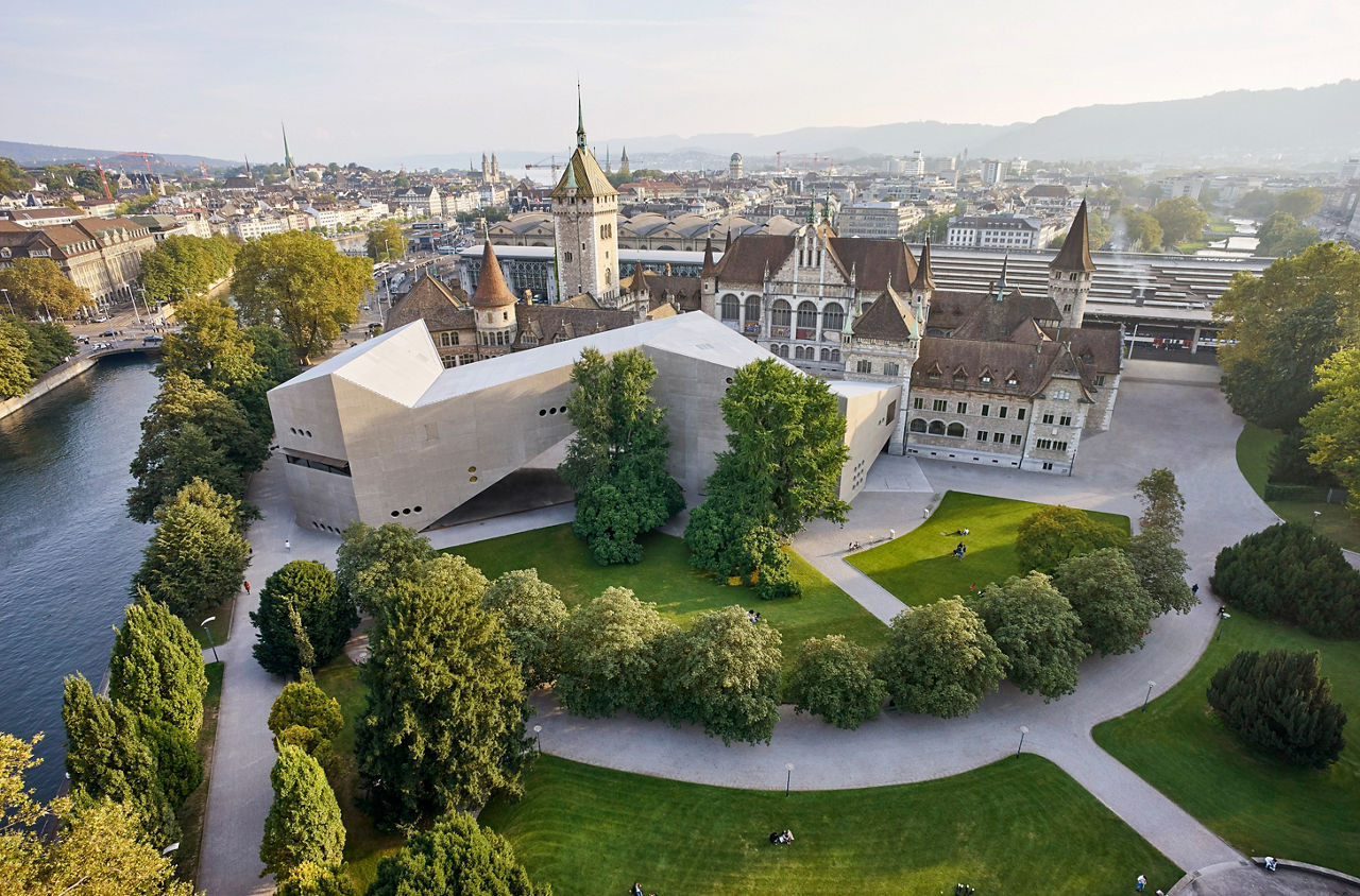 Vogelperspektive des Landesmuseums Zürich