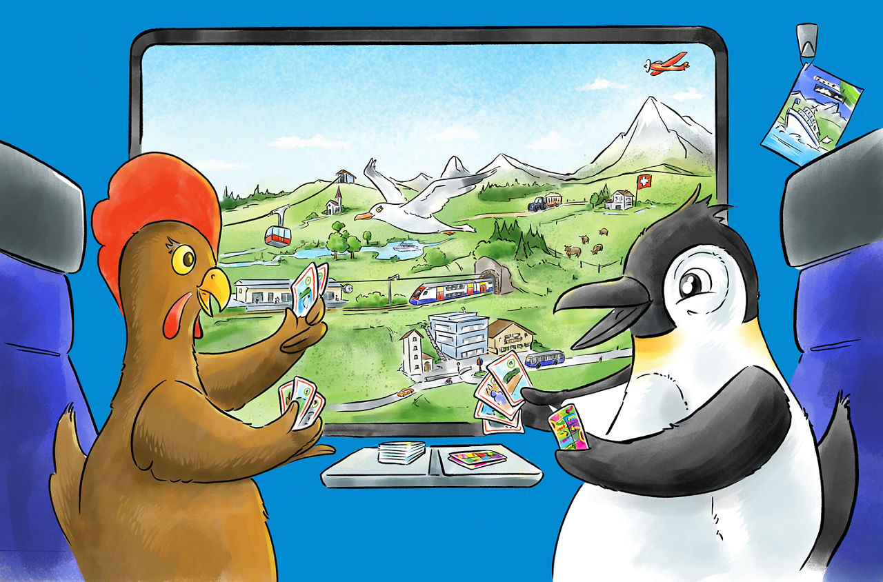 Ringo und Henrietta spielen mit dem Kartenspiel