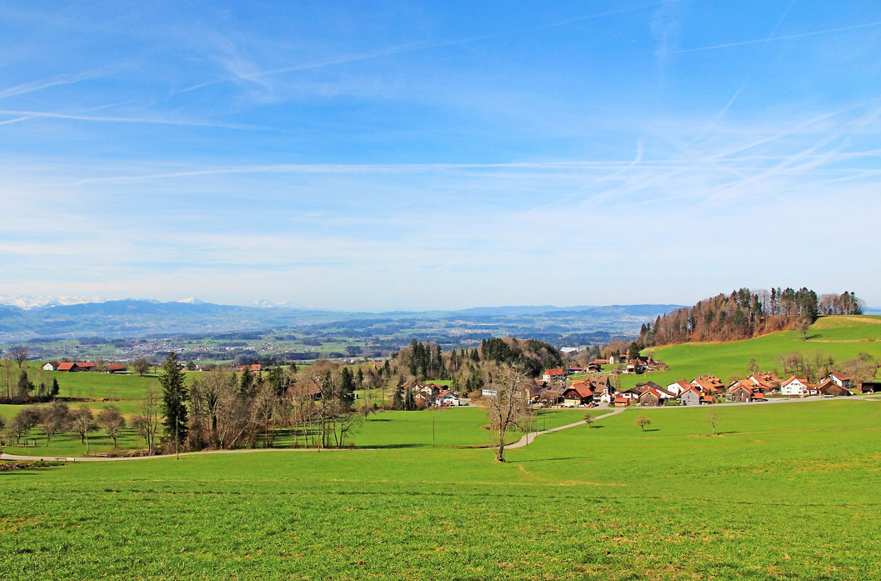 Aussicht auf der Wanderung von Hinwil ins Tösstal